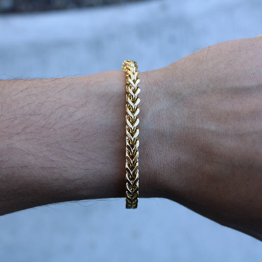 Gold Stainless Steel Foxtail Bracelet